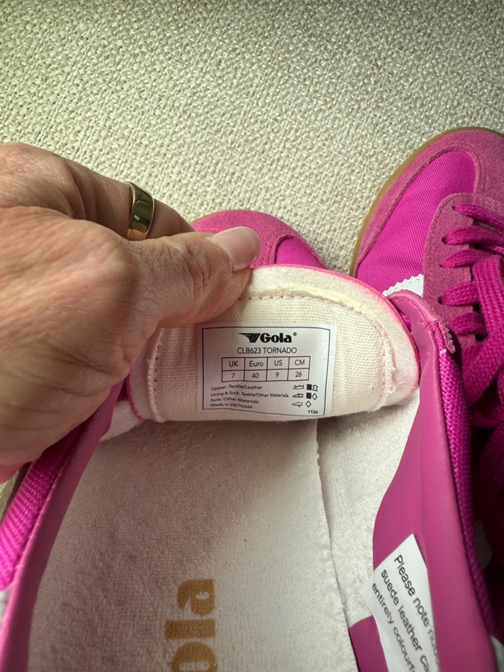 Gola Pink and White Classic Sneakers - Picture 7 of 8